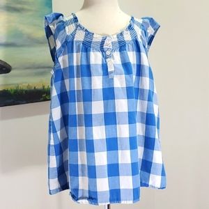 Mini Boden blue and white top girls size 7-8Y
